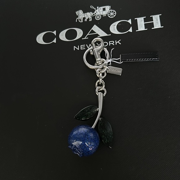 NWT Coach Glitter Blueberry Bag Charm - Picture 7 of 7